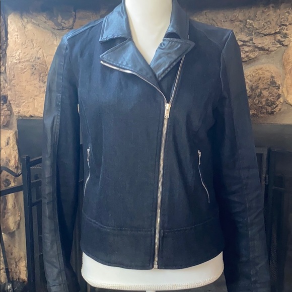 (Sold) 7 For All Mankind Mixed-Fabric Moto Jacket - Picture 6 of 11